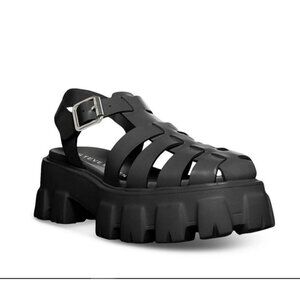 Steve Madden Women’s EchoChunky Fisherman Platform Sandals Black Size 10 NIB